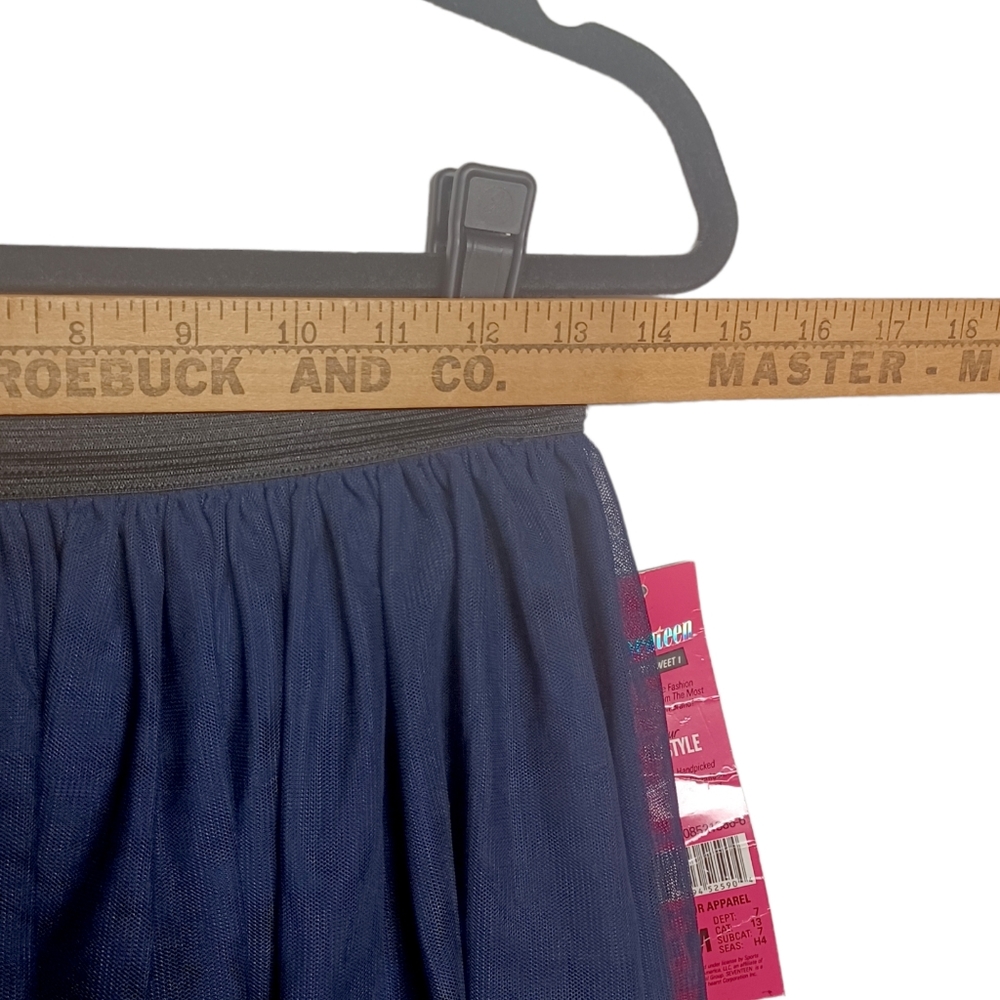 SEVENTEEN Navy Blue Tulle Tutu A Line Fit & Flare Stretchy Skirt M Juniors M NWT - Picture 6 of 7